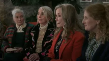 Indigo Moon Jacket Coat Sz 2X Black Velvet Mid Length worn by Nicola Watkins (Fiona Browne) as seen in Twelve Dates 'Til Christmas (S01E04)