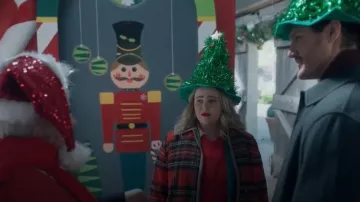 Jacobson Hat Company Women's Light-Up Christmas Tree Hat worn by Kate (Mae Whitman) as seen in Twelve Dates 'Til Christmas (S01E05)