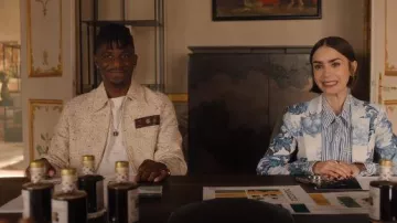 Drole de Monsieur Cream Tweed Jacket worn by Julien (Samuel Arnold) as seen in Emily in Paris (S05E02)