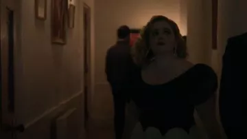 Zara Black Mesh Puff Sleeve Top worn by Kate (Mae Whitman) as seen in Twelve Dates 'Til Christmas (S01E06)