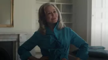 Moskada Blue Bow Dress worn by Delilah (Mary McDonnell) as seen in Twelve Dates 'Til Christmas (S01E06)