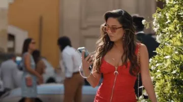 Miu Miu 10ZS Sunglasses worn by Mindy Chen (Ashley Park) as seen in Emily in Paris (S05E02)