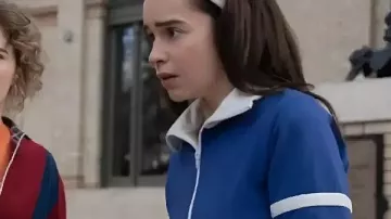 Ponies 2026 Emilia Clarke Track Jacket worn by Bea (Emilia Clarke) as seen in PONIES (S01E01)
