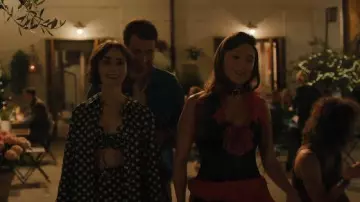 Parlor Floral Appliqué Bustier Top worn by Mindy Chen (Ashley Park) as seen in Emily in Paris (S05E02)