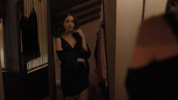 Intimissi Pretty Flowers Silk Top worn by Emily Cooper (Lily Collins) as seen in Emily in Paris (S05E03)