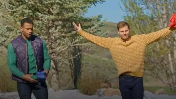 LL Bean Classic Ragg Wool Henley Sweater worn by Craig as seen in Finding Mr. Christmas (S02E07)