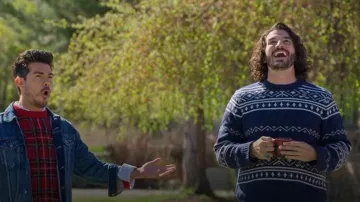 Schott NYC Norwegian Motif Wool Blend Sweater worn by Rustin as seen in Finding Mr. Christmas (S02E07)