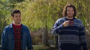 Levi Strauss Denim Blue Jean Trucker Jacket Stretch worn by Angel as seen in Finding Mr. Christmas (S02E07)