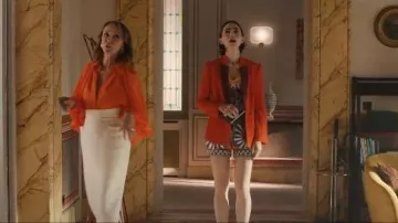 Dolce & Gabbana Multicolor Carreto Print Cotton Shorts worn by Emily Cooper (Lily Collins) as seen in Emily in Paris (S05E03)