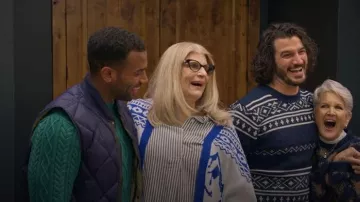 Original Use V-Neck Mountain Cardigan worn by Marcus Mom's as seen in Finding Mr. Christmas (S02E07)