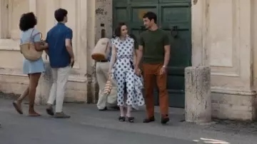 Carolina Herrera Logo Print Round Acetate Sunglasses worn by Emily Cooper (Lily Collins) as seen in Emily in Paris (S05E04)