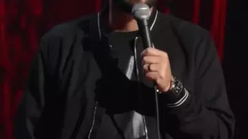 The Tennessee Kid Nate Bargatze Unisex Black Bomber Jacket worn by Self (Nate Bargatze) in Nate Bargatze: The Tennessee Kid