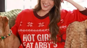 Amanda Batula Arby’s Holiday Red Sweatshirt