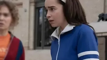 Emilia Clarke Ponies 2026 Blue Track Jacket