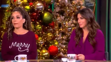A.L.C. Vivi Long-Sleeve Silk Tie-Neck Top worn by Alyssa Farah Griffin as seen in The View on December 18, 2025