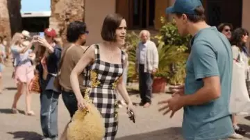 Selezza Sadie Tulle Bag in Yellow worn by Emily Cooper (Lily Collins) as seen in Emily in Paris (S05E04)