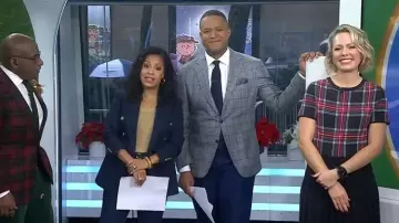Draper James Georgia Plaid Sweater Dress worn by Dylan Dreyer as seen in Today on December 19, 2025