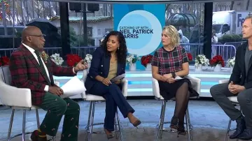 Castaway Clothing Hunter Green Candy Cane Embroidered Corduroy Pants worn by Al Roker as seen in Today on  December 19, 2025