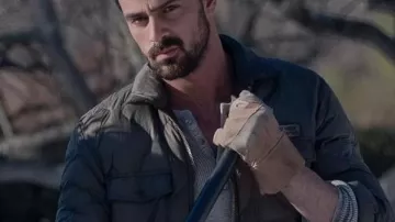 Michele Morrone The Housemaid 2025 Green Quilted Jacket worn by Enzo (Michele Morrone) in The Housemaid