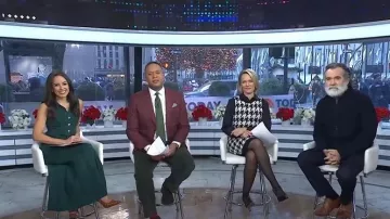 Sandro Knit Dress with Polo Neck worn by Kaylee Hartung as seen in Today on December 22, 2025