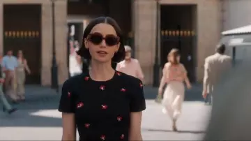Loewe Small Butterfly Screen Sunglasses worn by Emily Cooper (Lily Collins) as seen in Emily in Paris (S05E05)