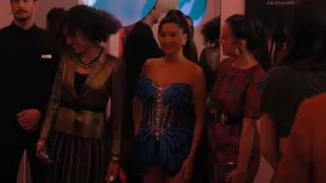 Mew Mews Phaedra Butterfly Tulle Trimmed Mini Dress worn by Mindy Chen (Ashley Park) as seen in Emily in Paris (S05E05)