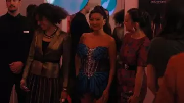 Mew Mews Phaedra Butterfly Tulle Trimmed Mini Dress worn by Mindy Chen (Ashley Park) as seen in Emily in Paris (S05E05)