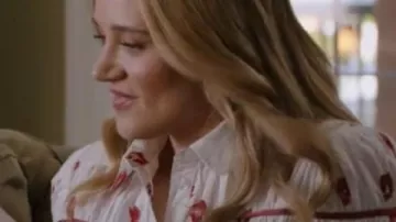 A Make or Break Holiday Hunter King White Blouse worn by Liv (Hunter King) as seen in A Make or Break Holiday