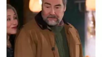 Twelve Dates Til Christmas 2025 Nathaniel Parker Brown Jacket worn by Mac (Nathaniel Parker) in Twelve Dates 'Til Christmas