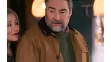 Twelve Dates Til Christmas Nathaniel Parker Brown Jacket worn by Mac (Nathaniel Parker) as seen in Twelve Dates 'Til Christmas (S01E06)