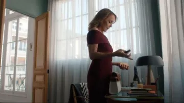 Saint Laurent Beige & Brown Canvas Manhattan Bag worn by Sylvie Grateau (Philippine Leroy-Beaulieu) as seen in Emily in Paris (S05E05)