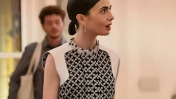 Emily In Paris S05 Lily Collins Embroidered Sleeveless Blouse worn by Emily Cooper (Lily Collins) as seen in Emily in Paris (S05)