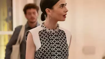 Emily In Paris S05 Lily Collins Embroidered Sleeveless Blouse worn by Emily Cooper (Lily Collins) as seen in Emily in Paris (S05)