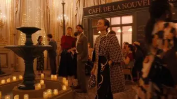 Fendi Resort 2014 Geometric Print Coat worn by Emily Cooper (Lily Collins) as seen in Emily in Paris (S05E05)