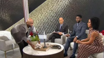 AFRM Jolie Turtleneck Ruched Top worn by Adriana Diaz as seen in CBS Mornings on December 23, 2025