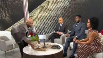 Afrm Tegan Maxi Skirt worn by Adriana Diaz as seen in CBS Mornings on December 23, 2025