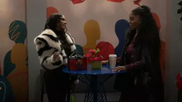 Avec Les Filles Faux-Fur Zebra Cropped Coat worn by Hayley Lawson (Marquita Goings) as seen in Beyond the Gates (S01E192)