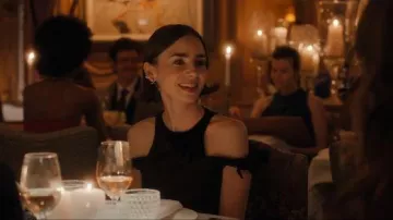 Fendi Black Silk and Wool Dress worn by Emily Cooper (Lily Collins) as seen in Emily in Paris (S05E05)