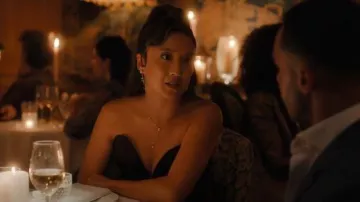 Zag Bijoux Delta Necklace in Golden Steel worn by Mindy Chen (Ashley Park) as seen in Emily in Paris (S05E05)