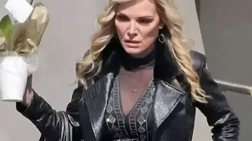 Margo’s Got Money Troubles 2026 Michelle Pfeiffer Leather Jacket worn by Shyanne (Michelle Pfeiffer) as seen in Margo's Got Money Troubles (S01)