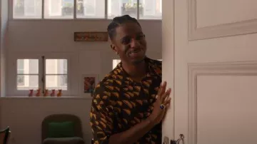Zara Geometric Print Shirt worn by Julien (Samuel Arnold) as seen in Emily in Paris (S05E06)