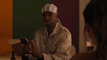 Burberry Sunflower Silk Pyjama Shirt worn by Julien (Samuel Arnold) as seen in Emily in Paris (S05E06)