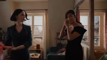 David Koma Off Shoulder Velvet Top worn by Mindy Chen (Ashley Park) as seen in Emily in Paris (S05E07)