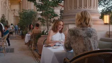 Valentino Garavani Small Vain Soft Embroidered Shoulder Bag worn by Sylvie Grateau (Philippine Leroy-Beaulieu) as seen in Emily in Paris (S05E07)