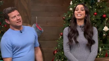 Never Fully Dressed Gunmetal Rib Knit Suki Dress worn by Christine Lampard as seen in This Morning on December 2025