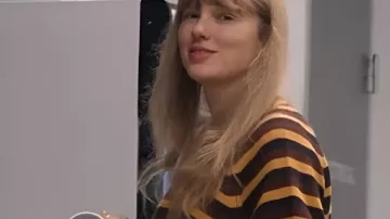 Taylor Swift The End of an Era Taylor Swift Striped Sweatshirt worn by Self (Taylor Swift) as seen in Taylor Swift | The Eras Tour | The End of an Era (S01E06)