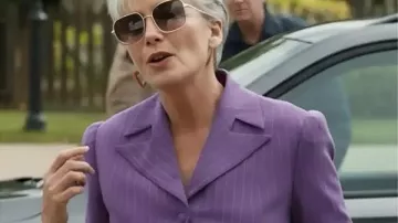 The Sheep Detectives 2026 Emma Thompson Purple Blazer worn by (Emma Thompson) in Three Bags Full: A Sheep Detective Movie