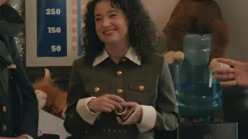 Elsbeth S03 Sarah Steele Brown Belted Mini Shirtdress as seen in Elsbeth (S03)
