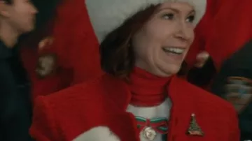 Elsbeth S03 Carrie Preston Red Tweed Coat worn by Elsbeth Tascioni (Carrie Preston) as seen in Elsbeth (S03)