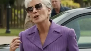 The Sheep Detectives 2026 Emma Thompson Purple Blazer worn by (Emma Thompson) as seen in Three Bags Full: A Sheep Detective Movie